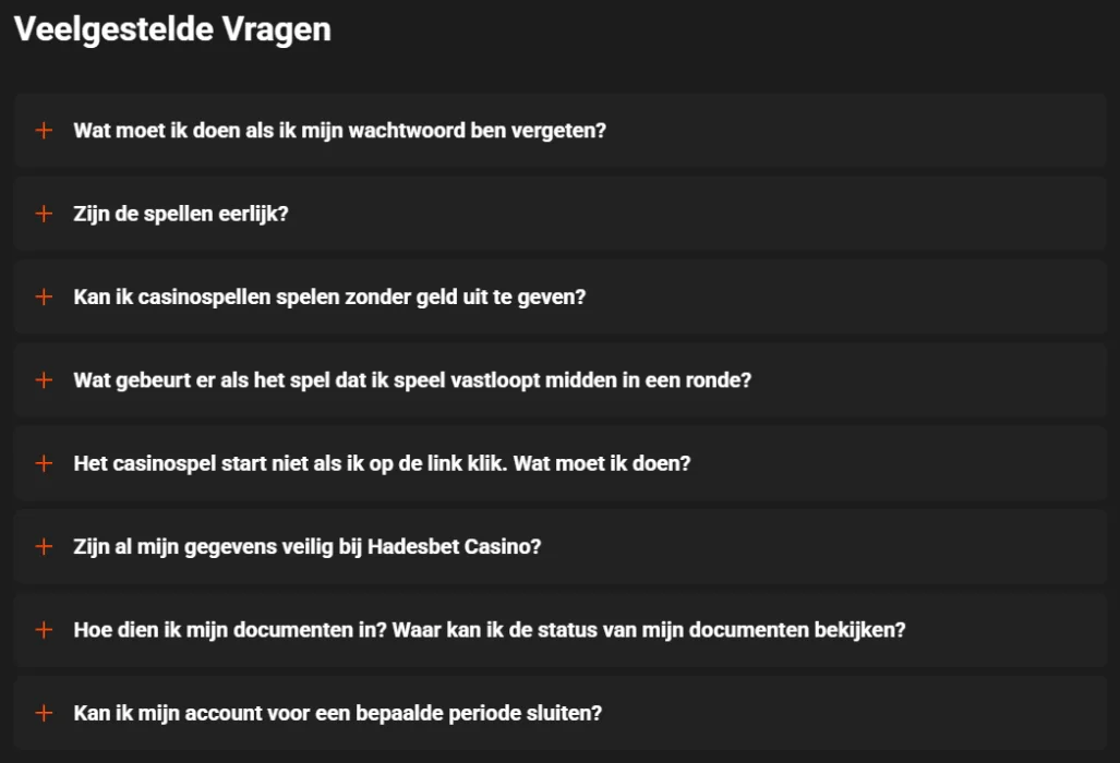 Hadesbet Casino veelgestelde vragen over account, spellen, veiligheid, betalingen en klantenservice